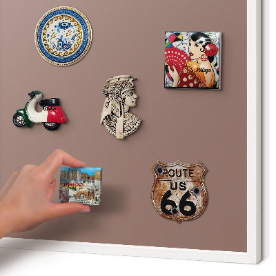 Magnetisch bord van metaal in een witte lijst Pastelbruin
