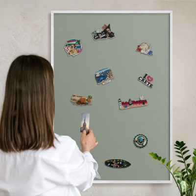 Magnetisch bord voor de muur met witte lijst Verstandig