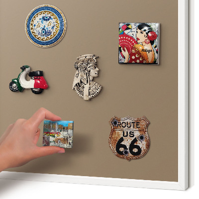 Magnetisch bord voor de muur met witte lijst Neutraal bruin