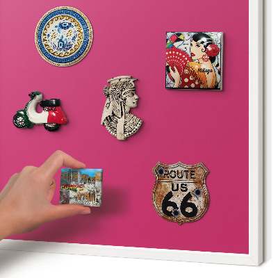 Magnetisch bord van metaal in een witte lijst Intens roze