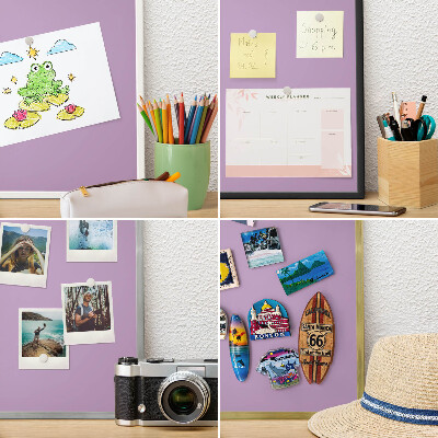 Magnetisch bord voor de muur met witte lijst Lichtpaars