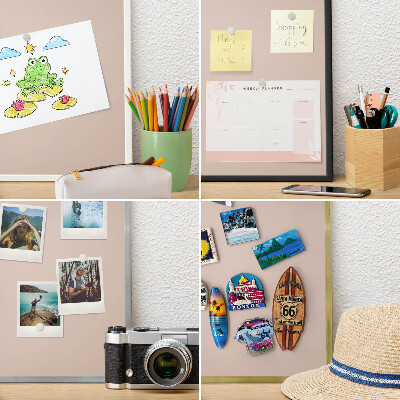 Magnetisch bord voor de muur met witte lijst Beige roze
