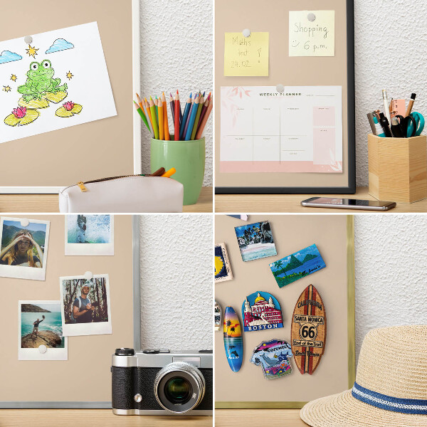 Magnetisch bord voor de muur met witte lijst Beige-oranje