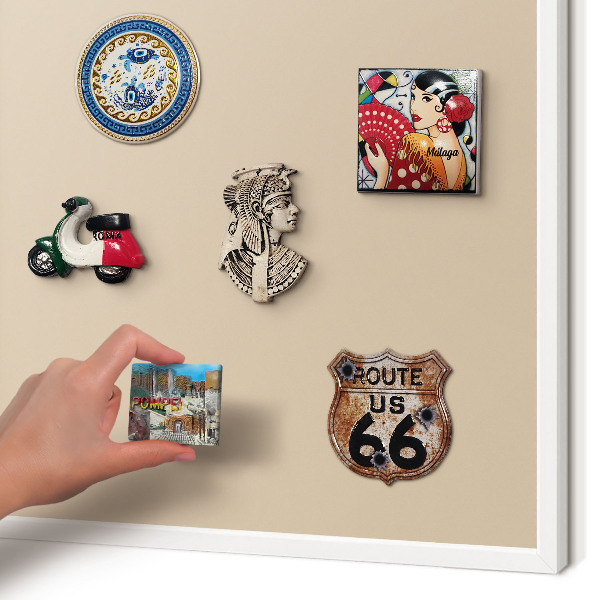 Magnetisch bord voor de muur met witte lijst Beige-oranje