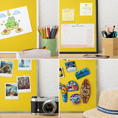 Magnetisch bord voor de muur met witte lijst Intens geel
