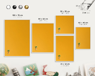 Magnetisch bord voor de muur met witte lijst Levendig oranje
