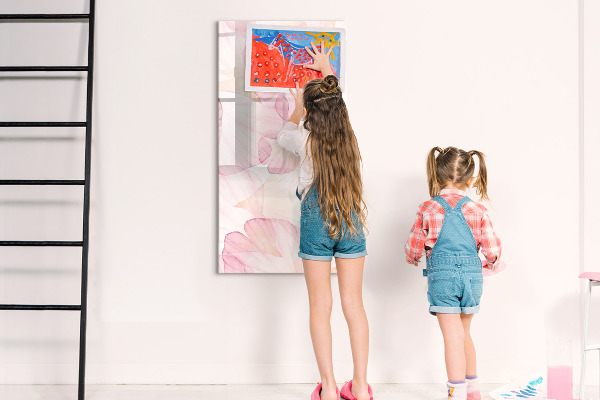 Memobord van glas met print inclusief neodymium magneten Stijlvol bord voor foto's en notities