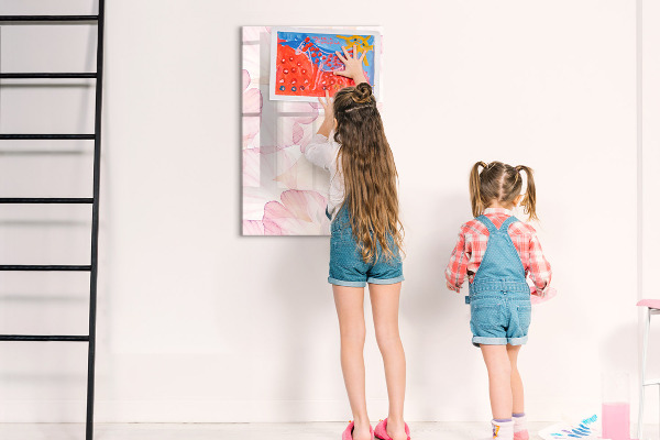 Memobord van glas met print inclusief neodymium magneten Stijlvol bord voor foto's en notities