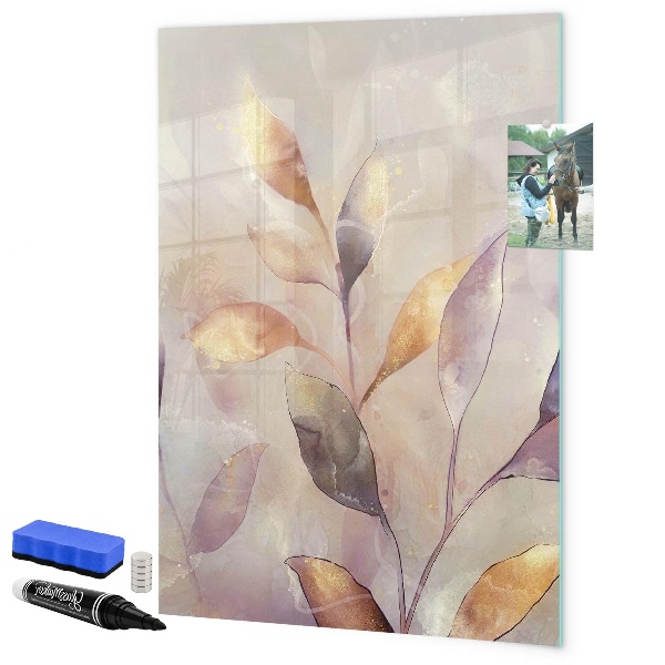 Decoratief glazen wandbord beschrijfbaar en magnetisch Creatief fotopresentatiebord