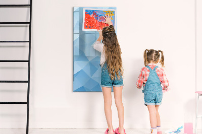 Memobord van glas met print inclusief neodymium magneten Modern fotobord in blauw