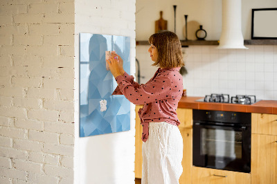 Memobord van glas met print inclusief neodymium magneten Modern fotobord in blauw