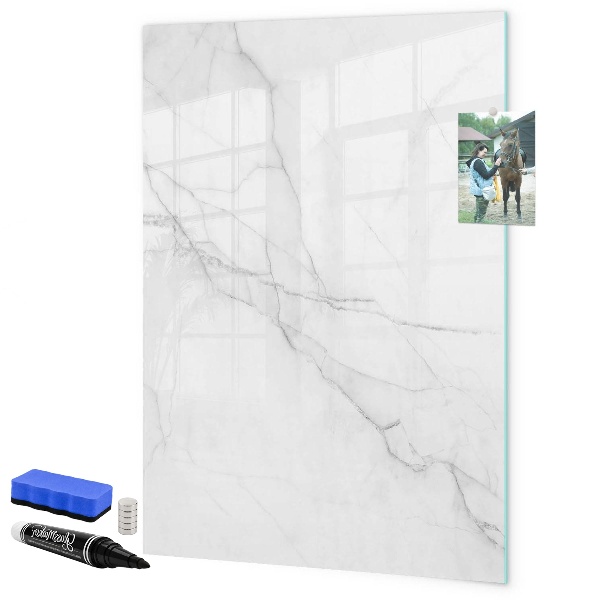 Memobord van glas met print inclusief neodymium magneten Stijlvol bord voor foto's en notities