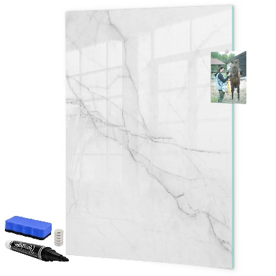 Memobord van glas met print inclusief neodymium magneten Stijlvol bord voor foto's en notities