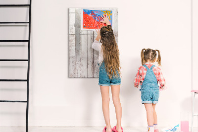 Decoratief glazen wandbord beschrijfbaar en magnetisch Een prikbord voor het presenteren van foto's en notities