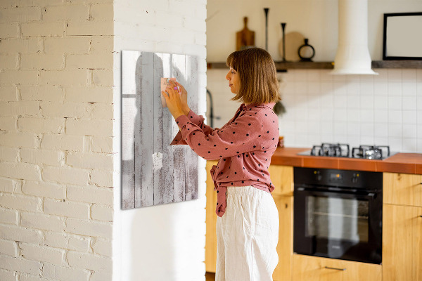 Decoratief glazen wandbord beschrijfbaar en magnetisch Een prikbord voor het presenteren van foto's en notities
