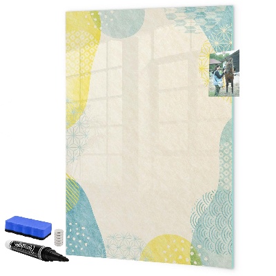 Decoratief glazen wandbord beschrijfbaar en magnetisch Een creatieve ruimte voor herinneringen en foto's