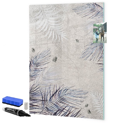 Memobord van glas met print inclusief neodymium magneten Stijlvol fotobord met planten