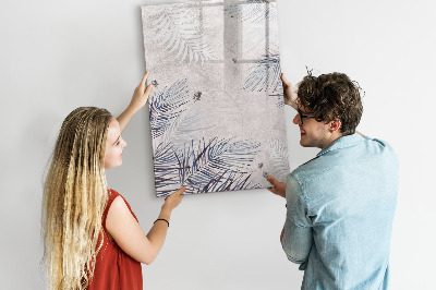 Memobord van glas met print inclusief neodymium magneten Stijlvol fotobord met planten