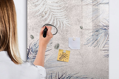 Memobord van glas met print inclusief neodymium magneten Stijlvol fotobord met planten