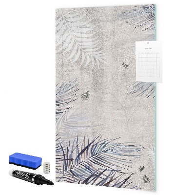 Memobord van glas met print inclusief neodymium magneten Stijlvol fotobord met planten