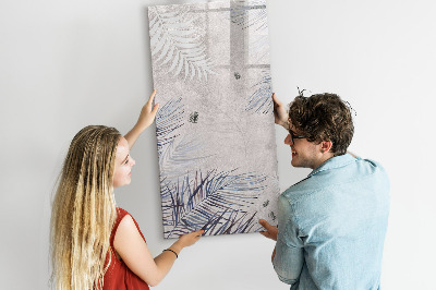 Memobord van glas met print inclusief neodymium magneten Stijlvol fotobord met planten