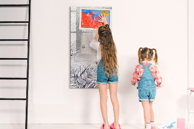 Memobord van glas met print inclusief neodymium magneten Stijlvol fotobord met planten