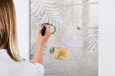 Memobord van glas met print inclusief neodymium magneten Stijlvol fotobord met planten