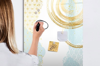 Decoratief glazen wandbord beschrijfbaar en magnetisch Een creatieve ruimte voor herinneringen en notities