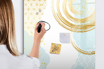 Decoratief glazen wandbord beschrijfbaar en magnetisch Een creatieve ruimte voor herinneringen en notities