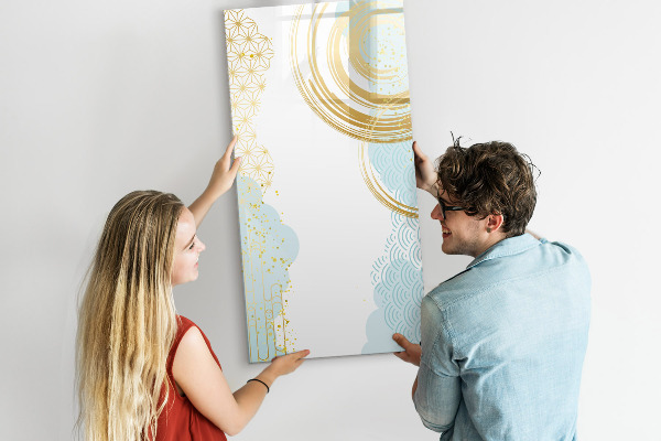 Decoratief glazen wandbord beschrijfbaar en magnetisch Een creatieve ruimte voor herinneringen en notities