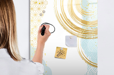 Decoratief glazen wandbord beschrijfbaar en magnetisch Een creatieve ruimte voor herinneringen en notities