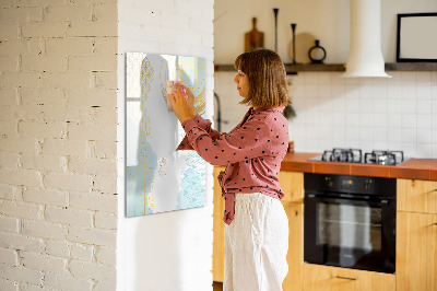 Decoratief glazen wandbord beschrijfbaar en magnetisch Een creatieve ruimte voor herinneringen en notities
