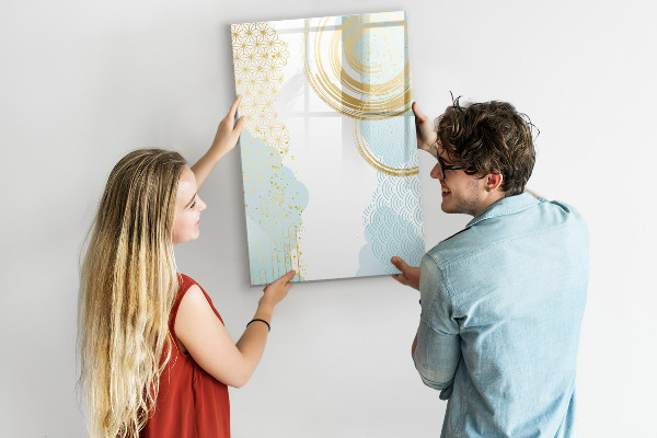 Decoratief glazen wandbord beschrijfbaar en magnetisch Een creatieve ruimte voor herinneringen en notities