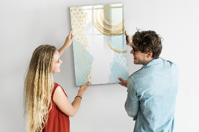 Decoratief glazen wandbord beschrijfbaar en magnetisch Een creatieve ruimte voor herinneringen en notities