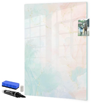 Memobord van glas met print inclusief neodymium magneten Een kleurrijk prikbord voor foto's en notities