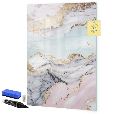 Memobord van glas met print inclusief neodymium magneten Een stijlvol bord voor notities en foto's