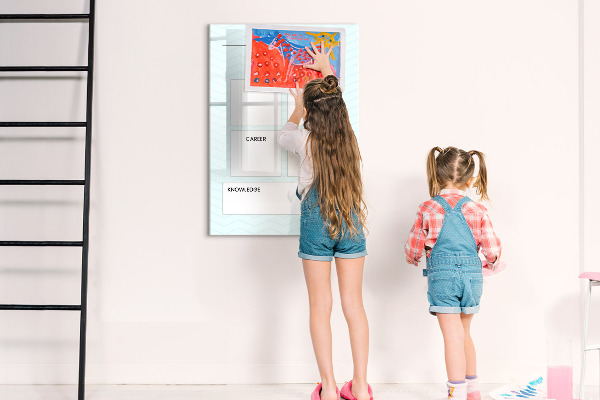 Memobord van glas met print inclusief neodymium magneten Visionboard voor levensdoelen