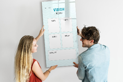 Memobord van glas met print inclusief neodymium magneten Visionboard voor levensdoelen