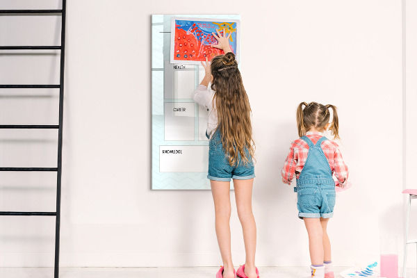 Memobord van glas met print inclusief neodymium magneten Visionboard voor levensdoelen