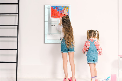 Memobord van glas met print inclusief neodymium magneten Visionboard voor levensdoelen
