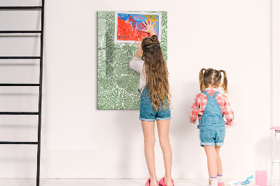 Memobord van glas met print inclusief neodymium magneten Een kleurrijk prikbord voor foto's en notities