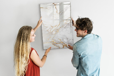 Memobord van glas met print inclusief neodymium magneten Stijlvol marmeren fotobord