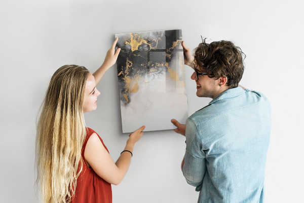 Memobord van glas met print inclusief neodymium magneten Modern prikbord voor notities en foto's