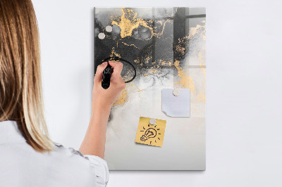 Memobord van glas met print inclusief neodymium magneten Modern prikbord voor notities en foto's