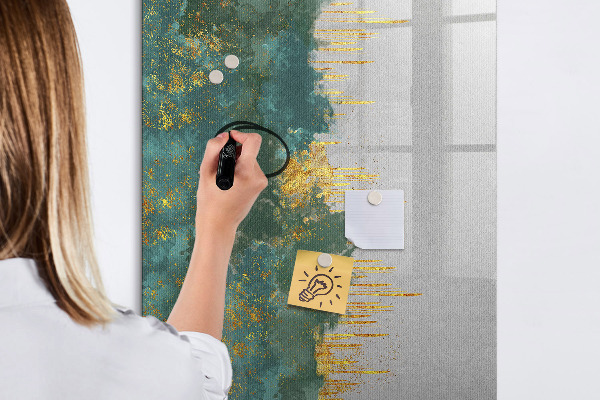 Memobord van glas met print inclusief neodymium magneten Modern prikbord voor foto's en notities