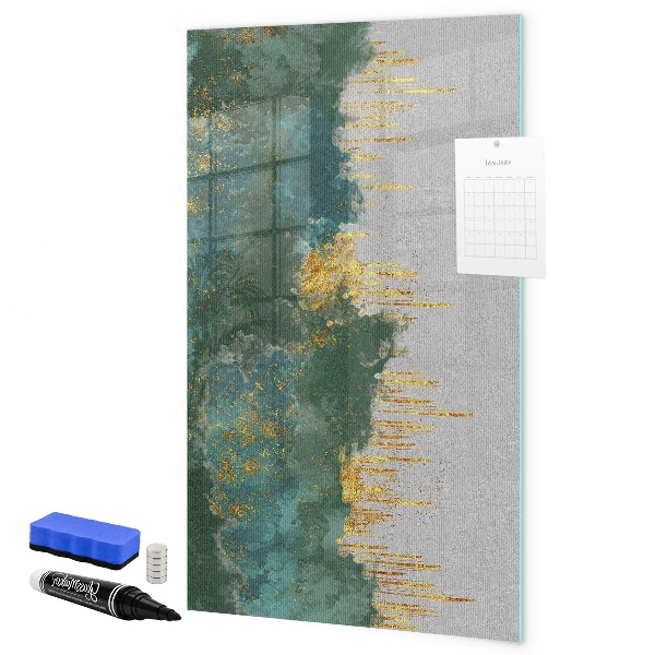 Memobord van glas met print inclusief neodymium magneten Modern prikbord voor foto's en notities