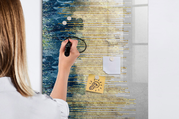Decoratief glazen wandbord beschrijfbaar en magnetisch Modern prikbord voor foto's en notities