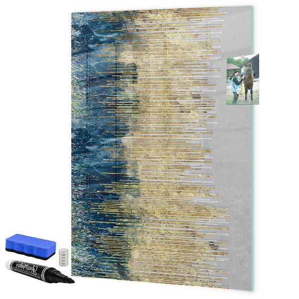 Decoratief glazen wandbord beschrijfbaar en magnetisch Modern prikbord voor foto's en notities