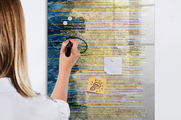 Decoratief glazen wandbord beschrijfbaar en magnetisch Modern prikbord voor foto's en notities