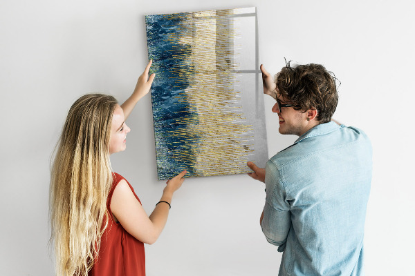 Decoratief glazen wandbord beschrijfbaar en magnetisch Modern prikbord voor foto's en notities